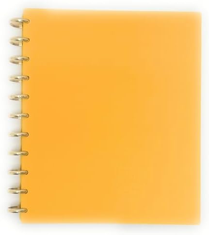 Talia Discbound Notebooks, Planner, Customizable, With 1" Gold Discs (BBQ Mustard, Letter (8.5in x 11in)) by Talia