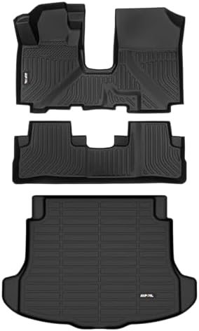 AIPOIL® Custom Fit TPE Floor & Cargo Liners for 2007-2011 Honda CRV, All-Weather Waterproof Stain-Resistant Durable Raised Edge Black Full Car Accessories by AIPOIL