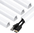 ZhiYo 15ft Corner Cable Hider for 3-5 Cords, Wall & Floor Cord Hider White by ZhiYo