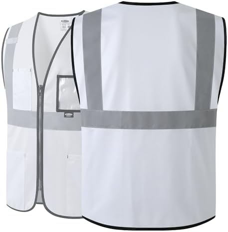 JKSafety Safety Vest for men women Hi Vis Vest with Pockets and Zipper High Visibility Construction Vests BX310 - Image 3
