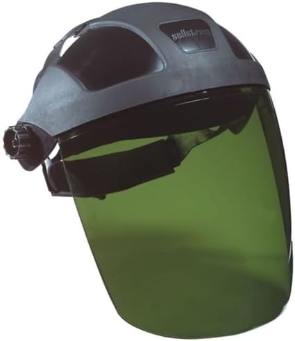 Sellstrom DP4 Face Shield - Lightweight Mask with High Impact Crown & Ratchet Headgear for Work, Grinding, Cutting - ANSI Z87.1 - Anti Fog Polycarbonate Window by Sellstrom