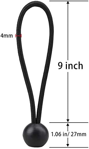 AOPRIE 30 Pack Bungee Balls 9Inches Black Ball Bungee Heavy Duty Heavyweight Tarp Bungee Cords, Weather Resistant Tie Down Strap 4mm Thickness - for Camping, Tents, Cargo, Holding Wire and Hoses - Image 4