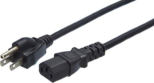 Amazon Basics Computer Monitor TV Replacement Power Cord, 12 ft, 24 count, Black by AmazonBasics