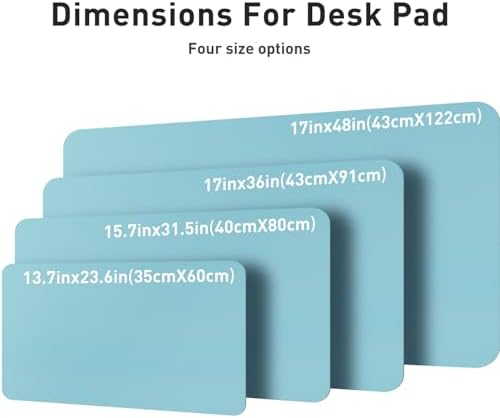 Aothia Large PU Leather Desk Pad Protector – Non-Slip Mouse Pad & Writing Mat for Office/Home, Waterproof, Easy to Clean(36" x 17", Blue Topaz) - Image 6