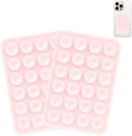 Giumel 2PCS Silicone Suction Phone Case Mount, Non Slip Suction Cup, Hands-Free Phone Accessories Holder for Selfies and Videos, Silicone Adhesive Stand Sticky for Cell Phone Light Pink by Giumel