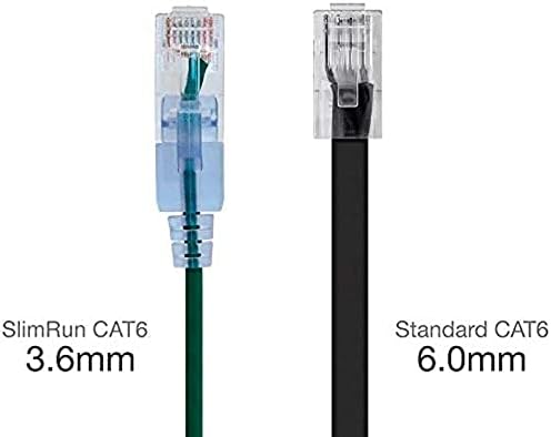 Monoprice Cat6A Ethernet Patch Cable - 1 Feet - Green (10 Pack) Snagless RJ45 550Mhz UTP Pure Bare Copper Wire 10G 30AWG - SlimRun Series - Image 3