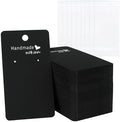 joycraft 100Pcs Earring Display Cards with Bags, 2x3.5 inch Earring Display Holder Cards, Black Handmade with Love Jewelry Tags for Selling, DIY Jewelry Crafts, Retail by joycraft
