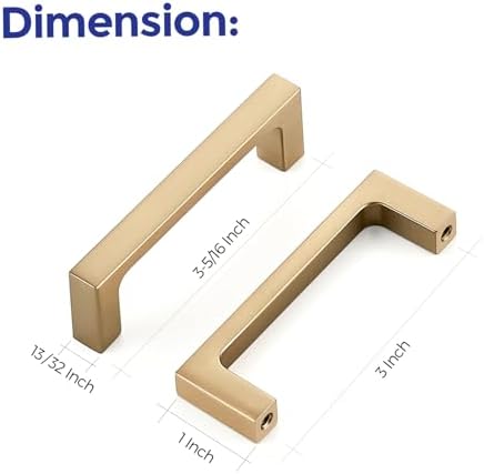 Ravinte Champagne Bronze Kitchen Square Cabinet Handles 3 Inch 20 Pack - Image 3