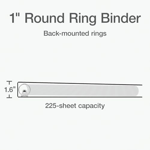 Oxford 1 Inch Binder, Durable 3 Ring 1 Inch with View Cover, XtraLife Hinge, Non-Stick PVC-Free, Red, 225-Sheet Capacity, Single Binder (1017671) - Image 2