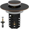 Universal Bathroom Sink Drain Strainer 3in1 Metal Hair Catcher, Oil Rubbed by GreatHomeEssentialsforYou