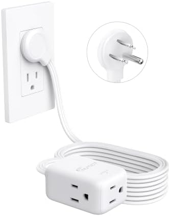 15FT Right Angle Flat Plug Extension Cord, Flat Outlet Extender 3 Prong by NUTICT