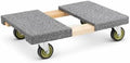Wood Dolly with Carpeted Deck, 32 x 19 inches, 1000 lb Capacity, 4 inch PVC Wheels by GLOWNARY