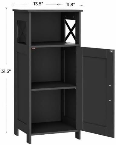 Homhedy Farmhouse Bathroom Storage Cabinet with Doors, Small Floor Cabinet - Image 2