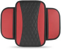 Car Center Console Cover, Upgraded Patchwork Leather Arm Rest Cover with Side Storage Pockets, Comfortable Auto Armrest Protector Cushion, Universal Middle Console Pad for SUV, Sedan (Red) by Unknown