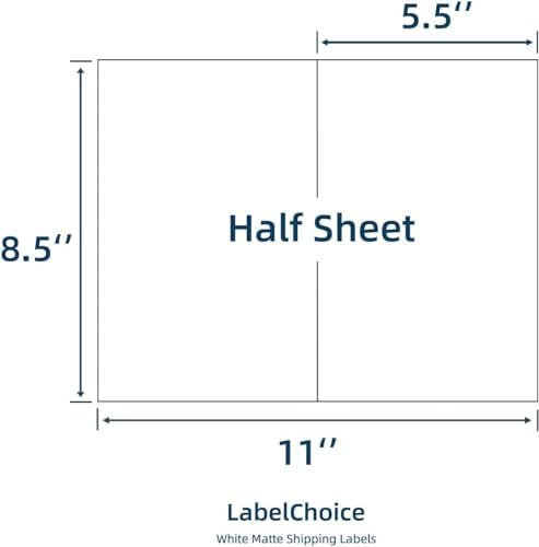 500 Sheets 1000 Pcs Self Adhesive 8.5" x 5.5" Half Sheet Shipping Labels for Laser & Inkjet Printers, 5-1/2 x 8-1/2 2 Up Half Page Shipping Mailing Labels, 2 per Page Shipping Labels - Image 2