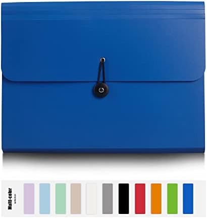 Nicfaec Expanding File Folder, 13 Pockets, Blue, Durable, Great Capacity,for Work, School, Home, Office - Image 2