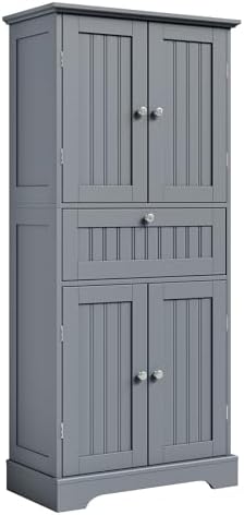 ChooChoo 51" H Bathroom Floor Cabinet with Drawer and Adjustable Shelves by ChooChoo