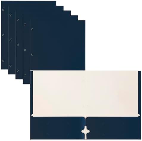 Better Office Products Two Pocket Portfolio Folders, 50-Pack, Navy Blue, Letter Size Paper Folders, 50 Pieces, Dark Blue by BetterOfficeProducts