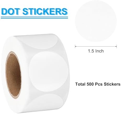 PATIKIL 1.5 Inch Round Thermal Label Stickers, 500Pcs Circle Direct Thermal Sticker Labels Self-Adhesive Thermal Printer Stickers for Business Classroom Office, White - Image 2