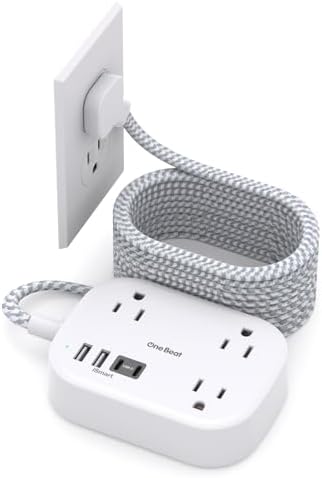 Cruise Essentials 2026,One Beat Travel Power Strip with USB C,Flat Plug by OneBeat