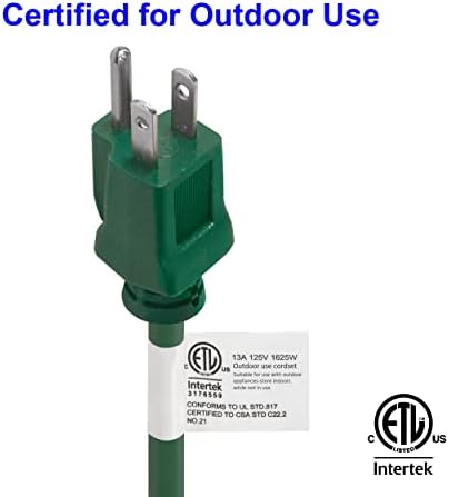 Clear Power 16 Gauge 3Prong Cords (16/3-3 Prong Grounded Plug, Green, 25 ft) - Image 6