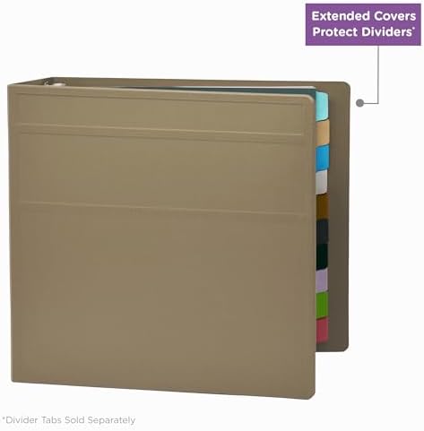 Carstens 4-Inch Heavy Duty 3-Ring Binder - Side Opening, Sand, Durable Plastic, Precision No-Gap Rings, Waterproof Cover, No Pockets, Holds 600 US Letter Sheets, BPA-Free, Made in USA (1846-3R) - Image 5