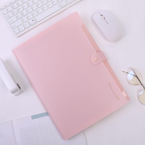 SKYDUE Expanding File Folder, Accordion File Organizer with 8 Pockets, Expandable Document Paper Receipt Holder for School Office Hospital, Letter/A4 Size Pink - Image 6