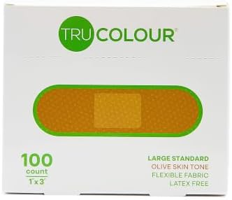 Tru-Colour Skin Tone Shade Fabric Bandages (100 Count) – Flexible, Waterproof, PFAS-Free Adhesive Strips Help Protect Cuts, Scrapes, Scratches – Olive, 1 in x 3 in - Image 7