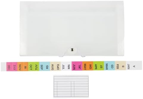 JAM PAPER Accordion Folders - 13 Pocket Plastic Expanding File - Check Size - 5 x 10 1/2 - Clear - 2/Pack by JAMPaper