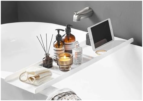 Deluxe Bathtub Caddy Tray - Organize Towels, Books, Wine Glasses & Phones for Relaxing Bath Experience - Perfect Bathroom Accessory for Spa-Like Comfort by Unknown
