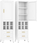 Ckzbx Tall Narrow Storage Cabinet, 66.93" H Tall Bathroom Cabinet Metal Pantry Cabinets with Hollowed-Out, 3 Adjustable Shelves, for Kitchen, Bathroom, Home Office, Living Room (White) by Ckzbx