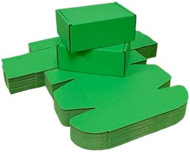 50 Pack 4.3x3.1x2 in Green Mini Shipping Boxes - Image 3
