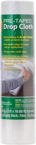 Duck Brand Pre-Taped Painter's Drop Cloth, 5.25 Feet by 19.68 Feet (280809) (Pack of 6) by DuckBrand