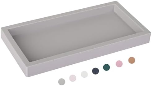 Silicone Bathroom Vanity Tray Dish Soap Holder Sink Organizer, Light Grey by Heagoale
