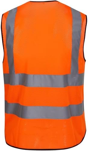 Reflective Safety Vest for Men Women 6 Pockets High Visibility Construction - Image 5