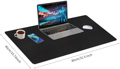 Bloss Black Desk Mat, Leather Desk Pad, Desk Matt for Desktop, Waterproof Desk Pad Mat, Computer Mat for Office Work/Home/Decor/Desk Protector/Cover(31.5 x 15.7 Inches) - Image 5