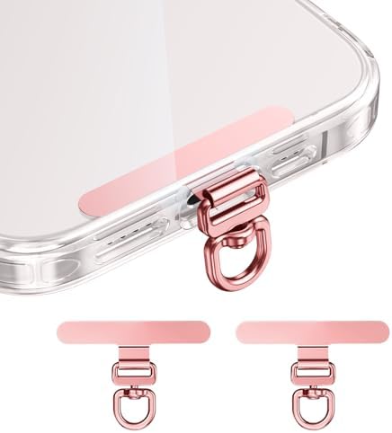 saxsion Phone Tether Tab & Lanyard Tab, 360° Swivel Clip - Ultra Thin Stainless Steel Universal Patch for All Phone Cases by saxsion