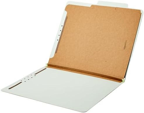Amazon Basics Sturdy Pressboard Classification File Folders with Fasteners, Dividers, 2" Expansion for Documents Organization, 11.97 x 10.55 inch, Green, 20-Pack - Image 6