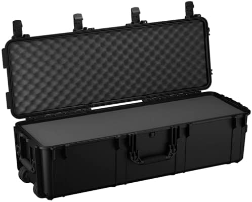 Condition 1 45" Waterproof Hard Case with Wheels & Pluckable Foam, Black by Condition1