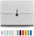 Nicfaec Expanding File Folder, 13 Pockets, White, Polypropylener,for Work, School, Home, Office by Nicfaec
