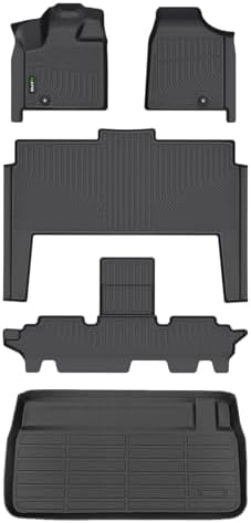 HAFIDI® Floor Mats & Cargo Liner Set Fit for 2021-2011 Dodge Grand Caravan 7 Seat All Weather Protection TPE Anti-Slip Automotive Full Set Floor Liners Custom Accessories - Black by HAFIDI
