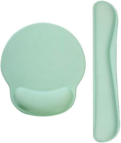 Mouse Pad Keyboard Wrist Rest, Gel Non Slip Rubber Wrist Support Rest Mouse Pad for Home Office, Computer Laptop Desk Typist Gamer, Soft Comfy Cushion Mousepad with Memory Foam Ergonomic, Light Green by ToLuLu