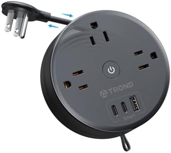 TROND Retractable Power Strip. Extension Cord 5ft, Cruise Ship Essentials by TRONDOfficial