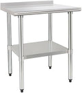 HARDURA Stainless Steel Prep & Work Table 24 x 36 Inches Backsplash by HARDURA