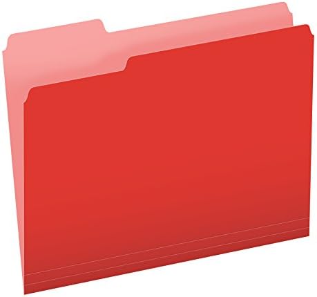 Pendaflex Two-Tone Color File Folders, Letter Size, Red, 1/3 Cut, 100 per box (152 1/3 RED) by TOPSProducts