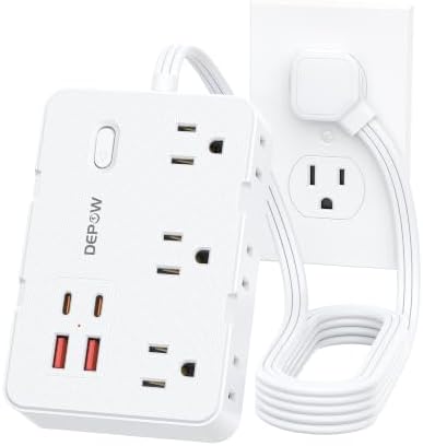 DEPOW 3 FT Power Strip Surge Protector with 6 Outlets 4 USB Ports (2 USB C) by DEPOW