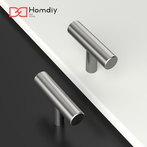 homdiy 10Pack Cabinet Knobs Brushed Nickel Drawer Knobs - 2in Overall Cabinet Door Knobs Single Hole Knobs Modern Cabinet Hardware for Kitchen Cabinets, Dresser Drawers - Image 3