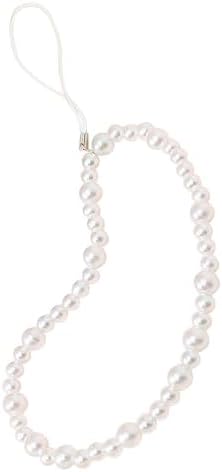 Beaded Phone Charm Lanyard Strap Girly Style Fixed Beads Pearl Lanyards by Staqlo