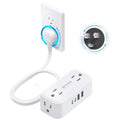 TROND 360° Rotating Flat Plug Power Strip 5ft, 4 Widely AC Outlets, White by TRONDOfficial