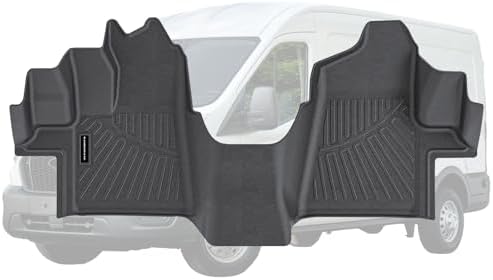 Weatherbeater Heavy-Duty All-Weather Floor Mats - Custom Fit for 2015-2021 Ford Transit 150/250/350/350HD w, Durable Floor Liners with Raised Edges Front Row by SANBAN-AXE